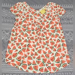 Maeve Picnic Days Watermelon Eyelet Trim Cap Sleeve Top Size 6
